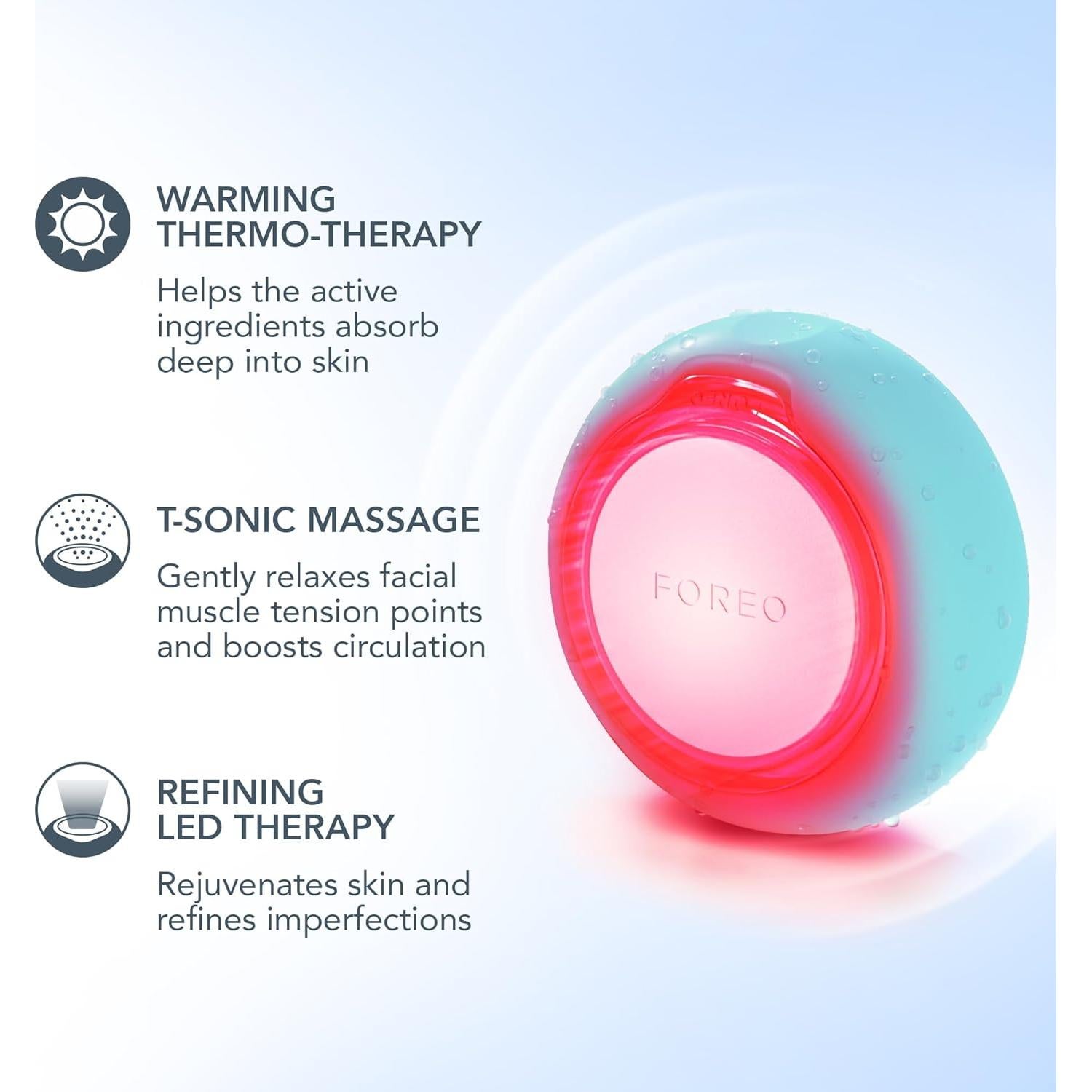 Dispositivo de Cuidado Facial FOREO UFO 3 Mini - Hidratante Antienvejecimiento Azul Ártico