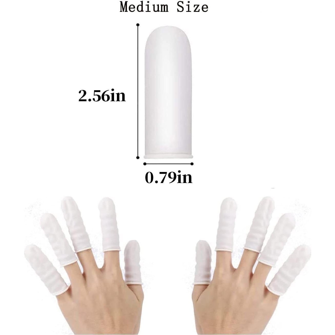 Dedales desechables de látex ZXFUTURE, 340 unidades, tamaño mediano