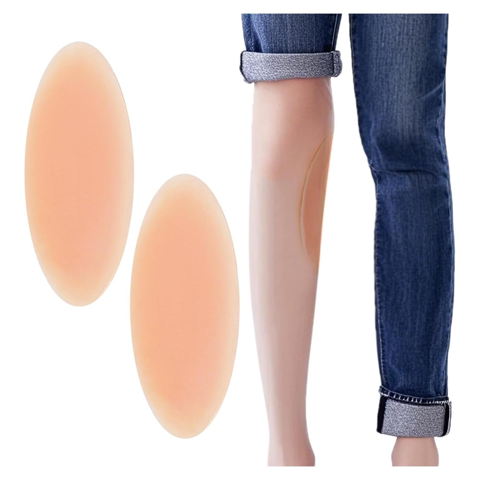 DOERDO DD Silicone Adhesive Calf Pads 1 Pair Soft Waterproof Silicone Calf Corrector for Crooked Thin Skinny Legs, Small
