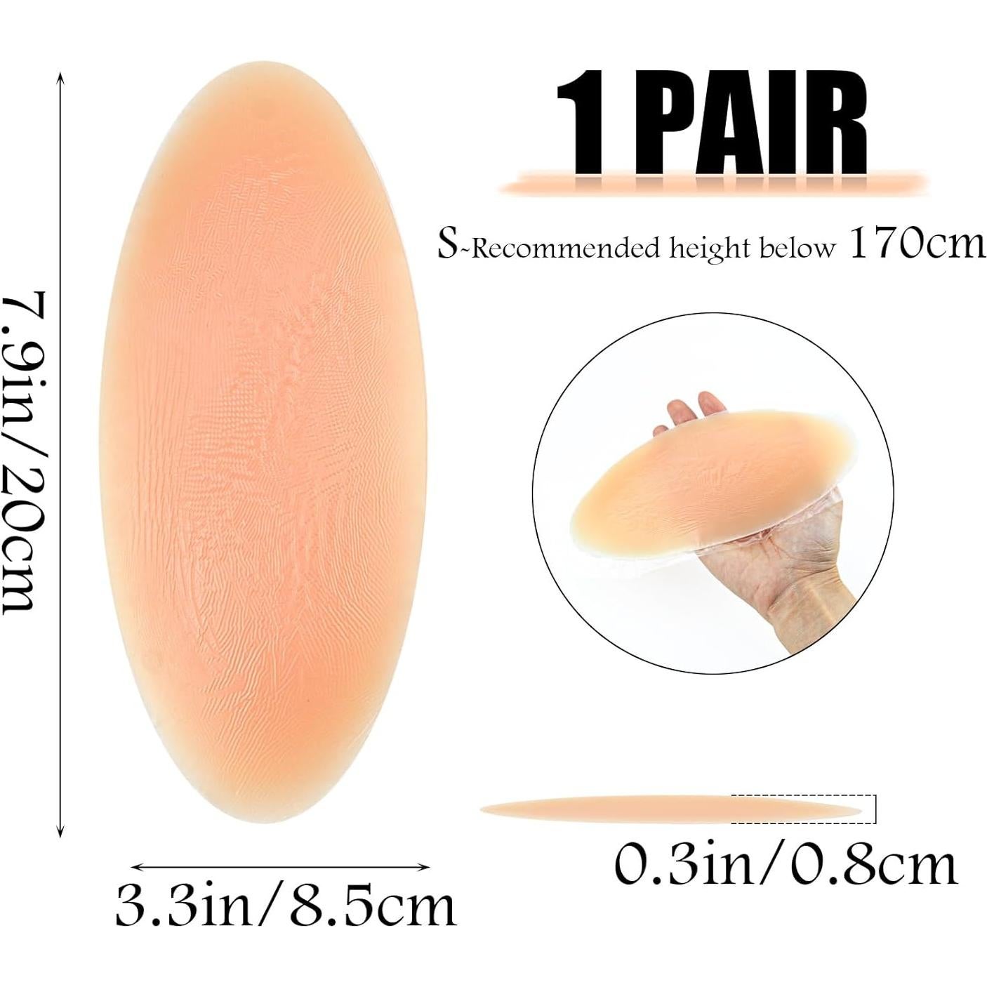 DOERDO DD Silicone Adhesive Calf Pads 1 Pair Soft Waterproof Silicone Calf Corrector for Crooked Thin Skinny Legs, Small