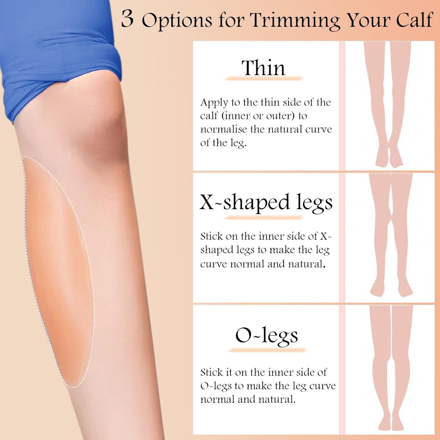 DOERDO DD Silicone Adhesive Calf Pads 1 Pair Soft Waterproof Silicone Calf Corrector for Crooked Thin Skinny Legs, Small