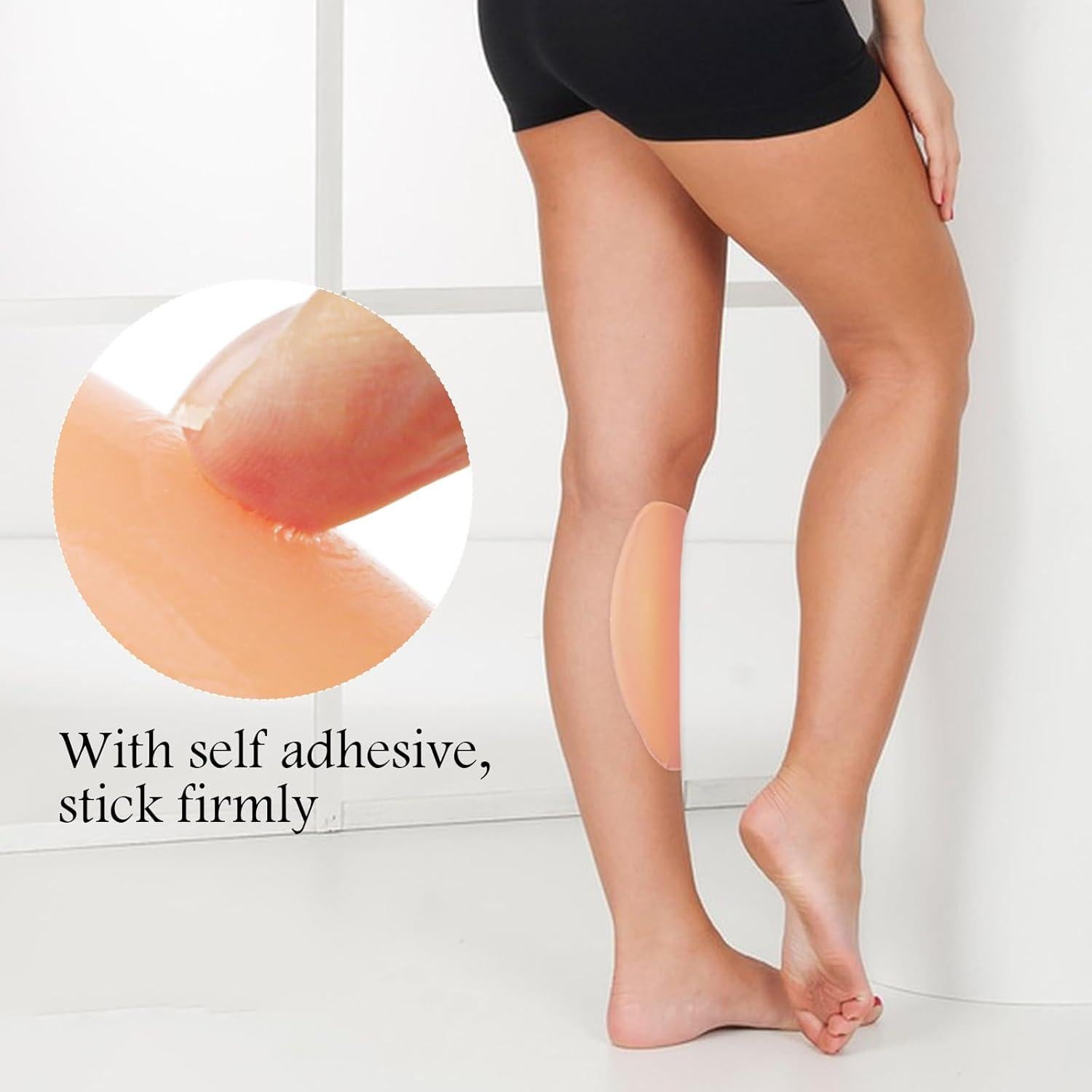 DOERDO DD Silicone Adhesive Calf Pads 1 Pair Soft Waterproof Silicone Calf Corrector for Crooked Thin Skinny Legs, Small