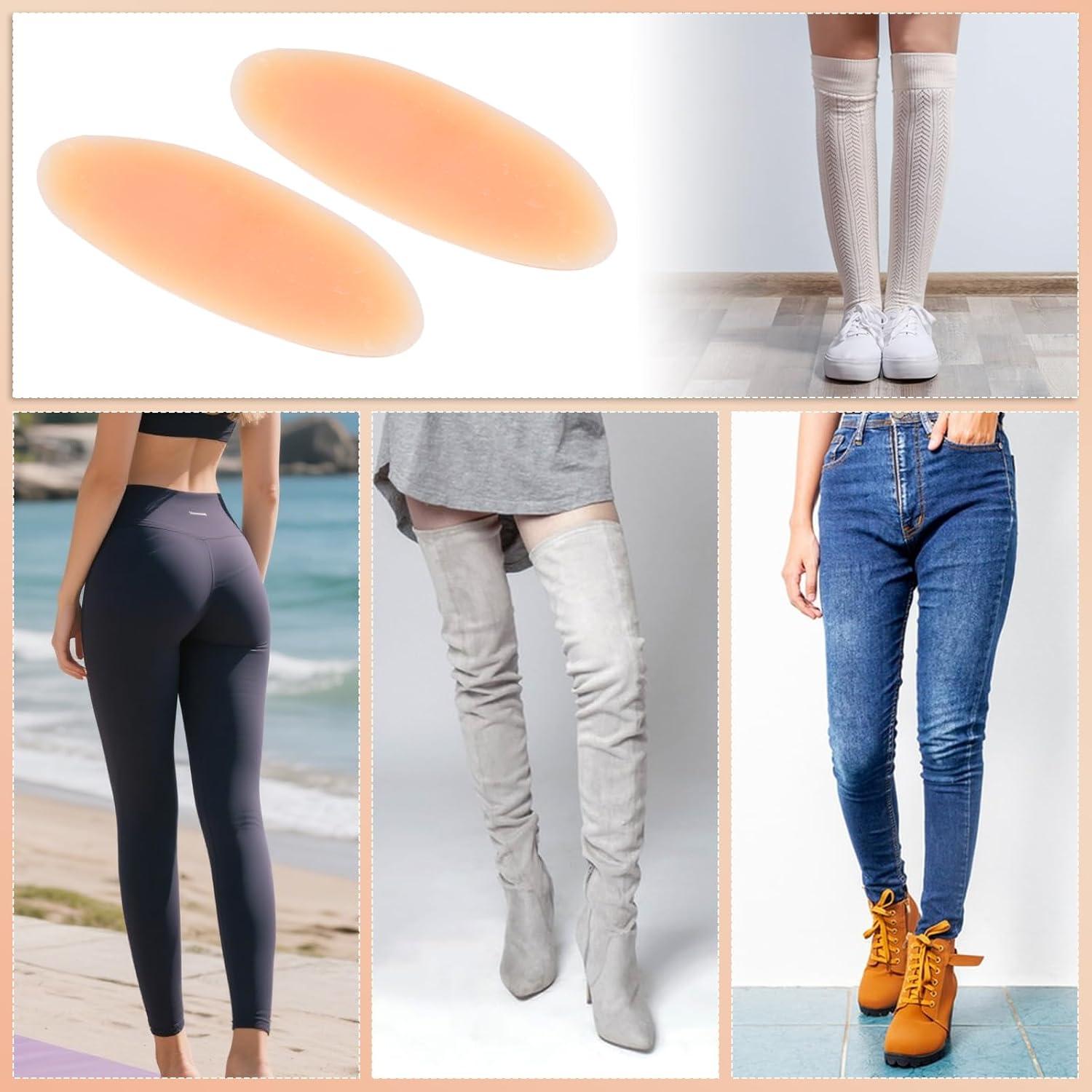 DOERDO DD Silicone Adhesive Calf Pads 1 Pair Soft Waterproof Silicone Calf Corrector for Crooked Thin Skinny Legs, Small