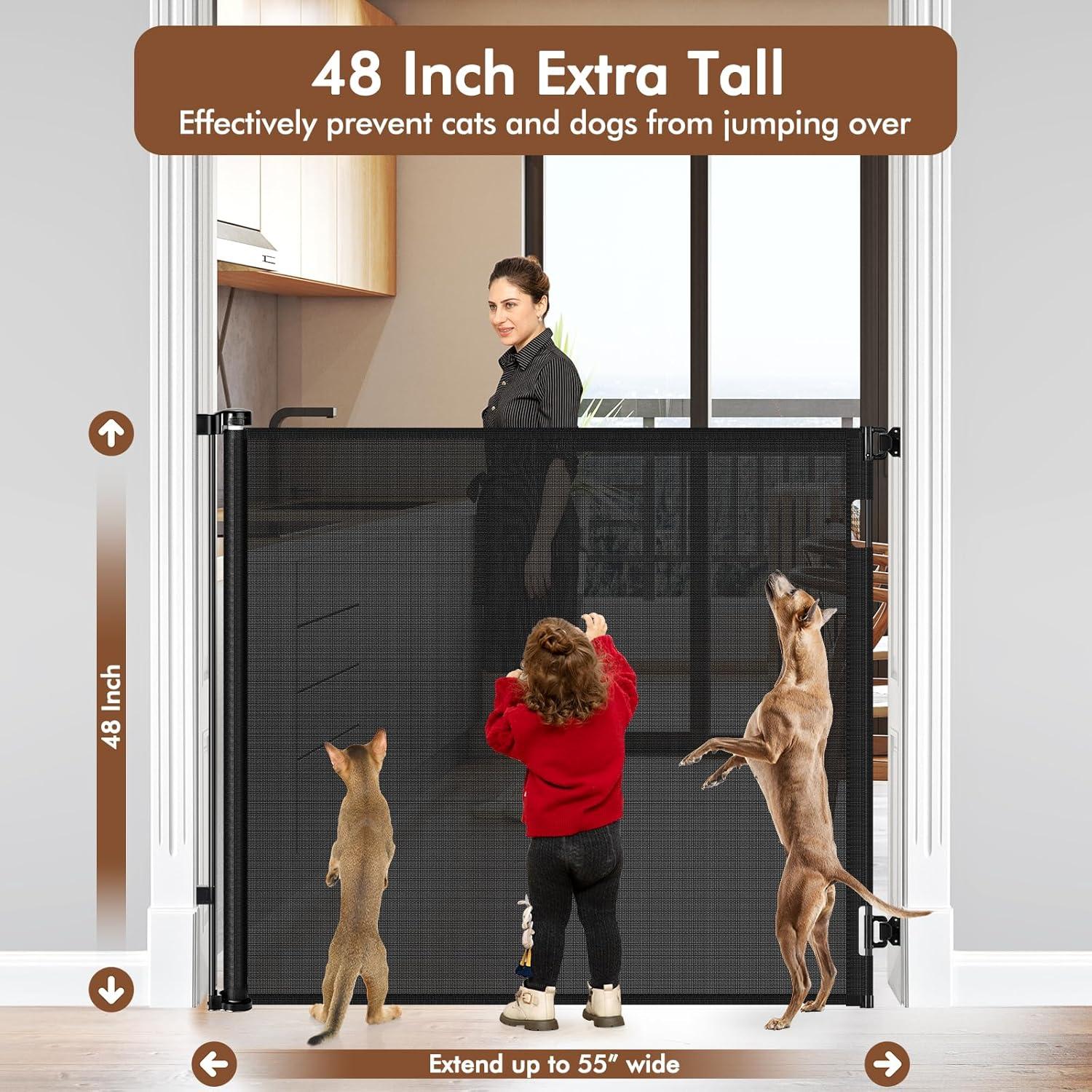 Puerta Retráctil para Mascotas Bingguz 1.22m x 1.40m Negra