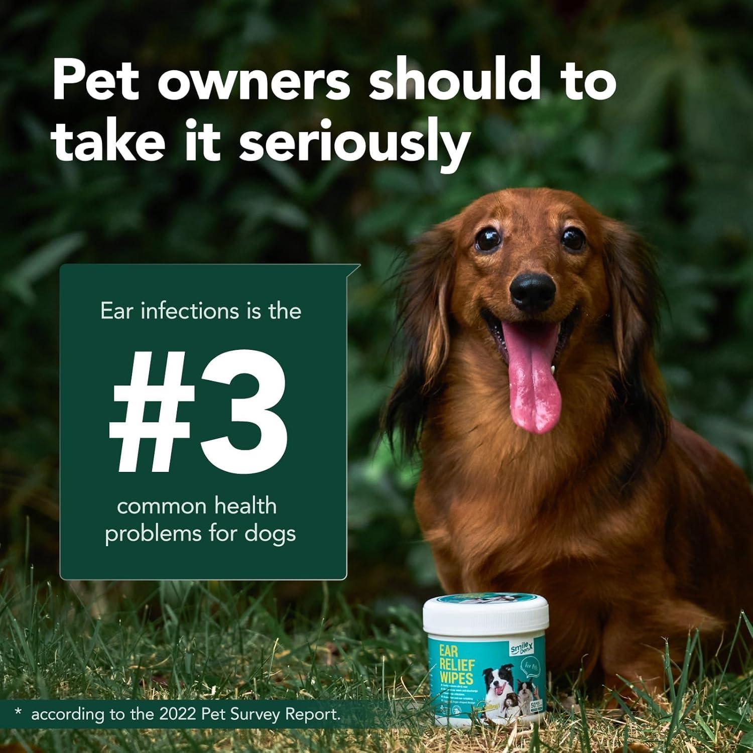 Toallitas Limpiadoras de Oídos SmileDenX 50 pcs para Perros y Gatos