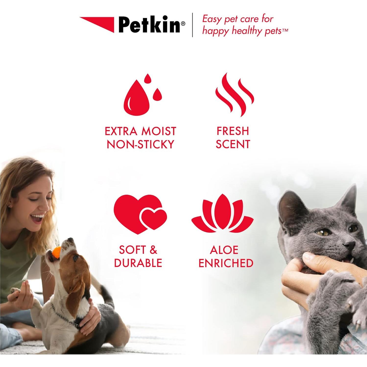 Toallitas para Mascotas Petkin 100 Unidades - Limpieza Suave