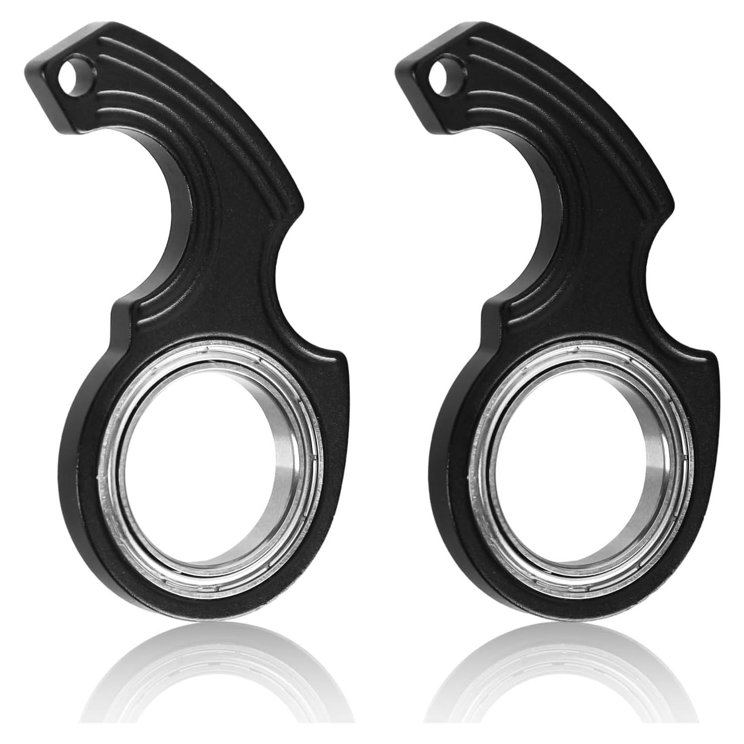 2 Llaveros Giratorios NQEUEPN con 2 Anillos de Metal Negro