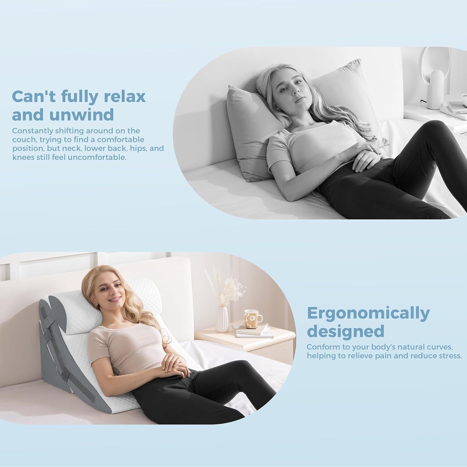 Almohada en Cuña Ortopédica Ganondorf BW-1008-GR 60x70 cm