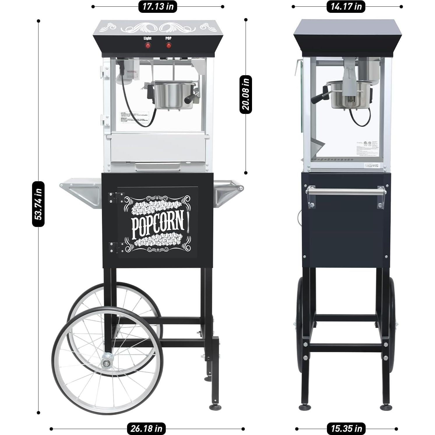 Máquina de Hacer Palomitas Nifoti 8 Oz 650W Acero Inoxidable