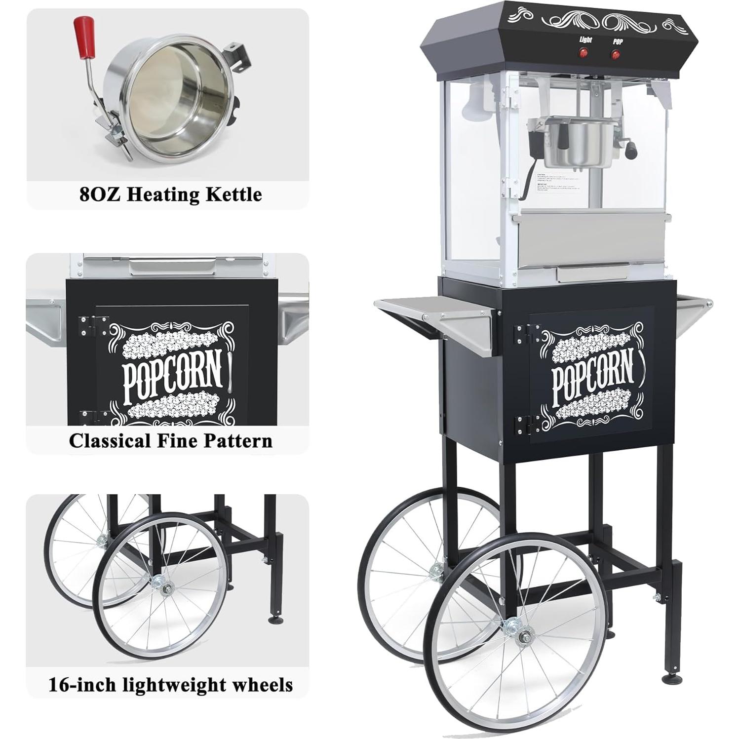 Máquina de Hacer Palomitas Nifoti 8 Oz 650W Acero Inoxidable