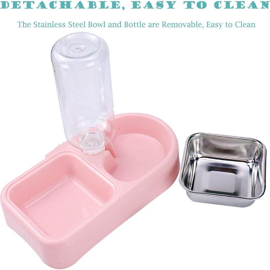 Alimentador Automático 2 en 1 para Mascotas JiangYan - Tazón Acero Inoxidable 500ml