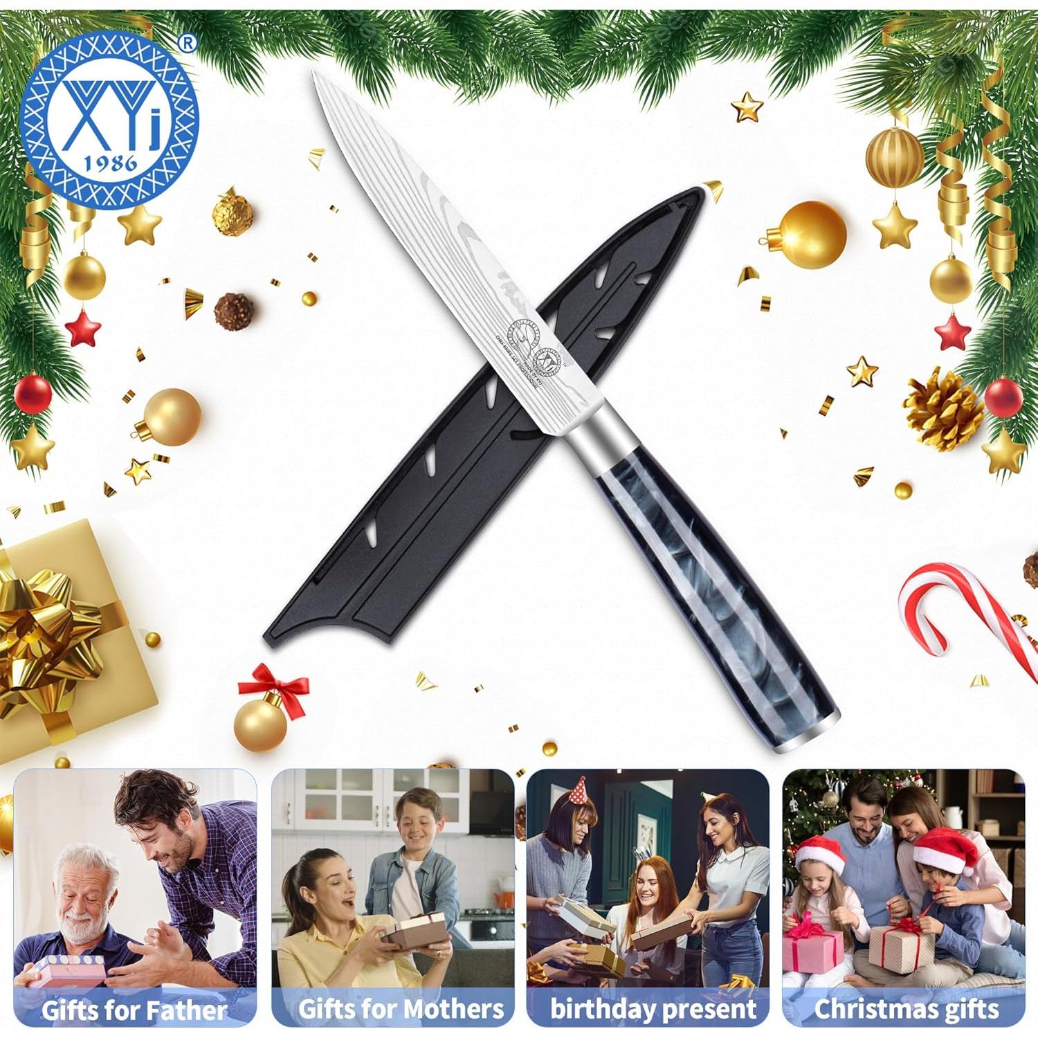 Cuchillo de Cocina XYJ de Acero Inoxidable 12.7 cm con Funda