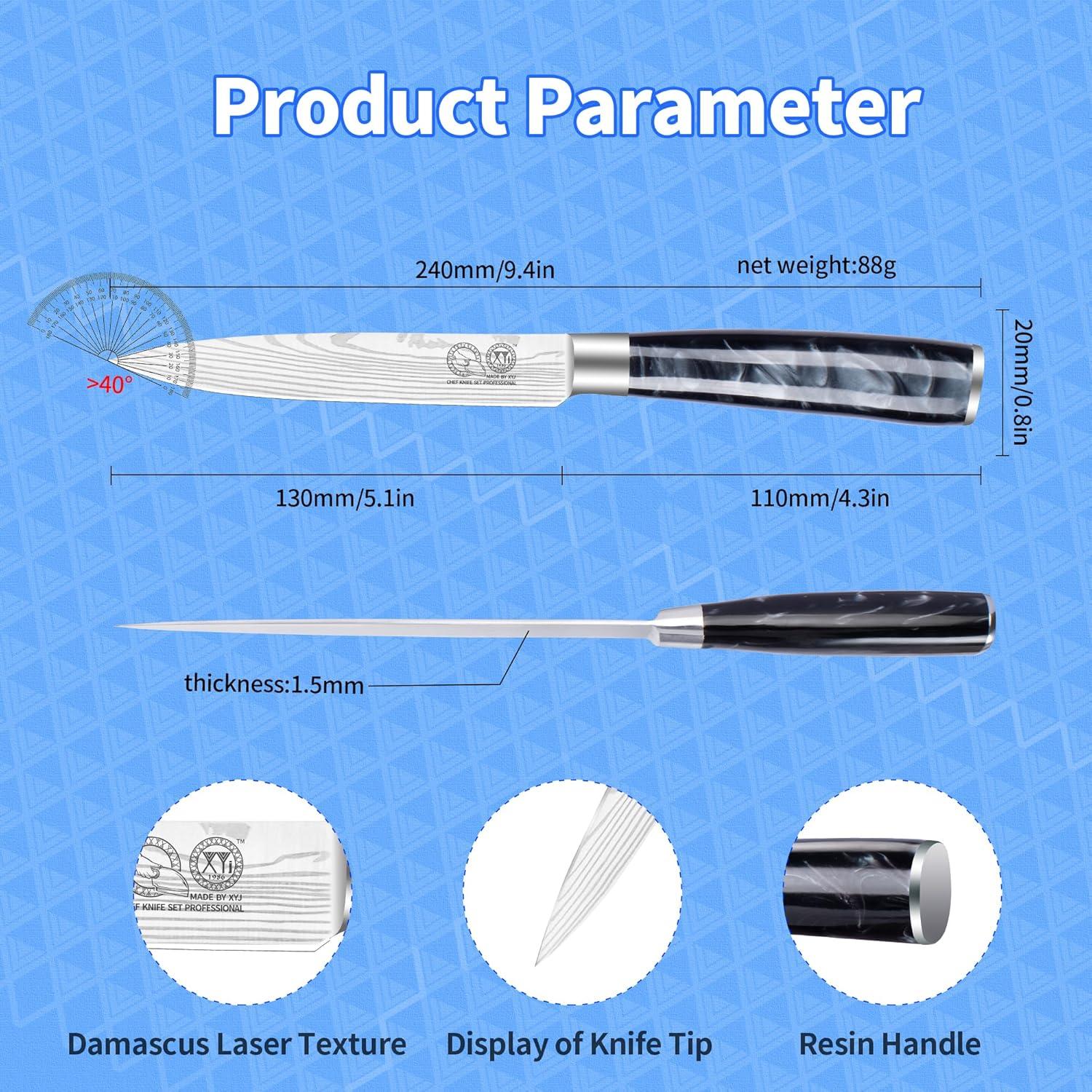 Cuchillo de Cocina XYJ de Acero Inoxidable 12.7 cm con Funda