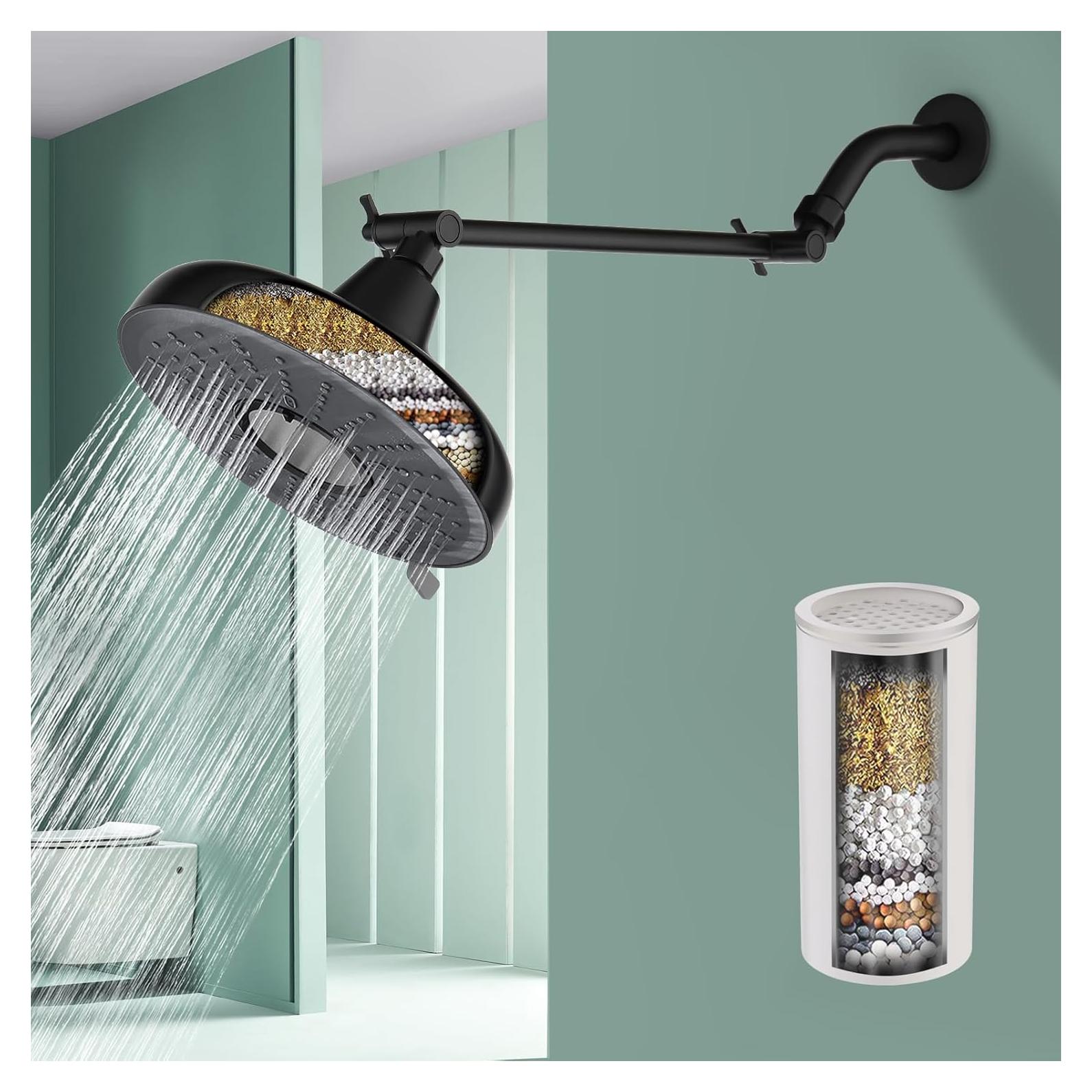 Cabezal de Ducha de Lluvia Filtrado Mougcet 20 cm Alta Presión