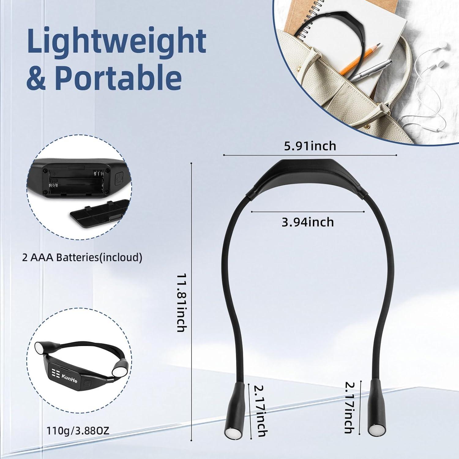 Luz de Cuello Flexible KunHe - Paquete de 10, 3 Colores, 9 Brillos