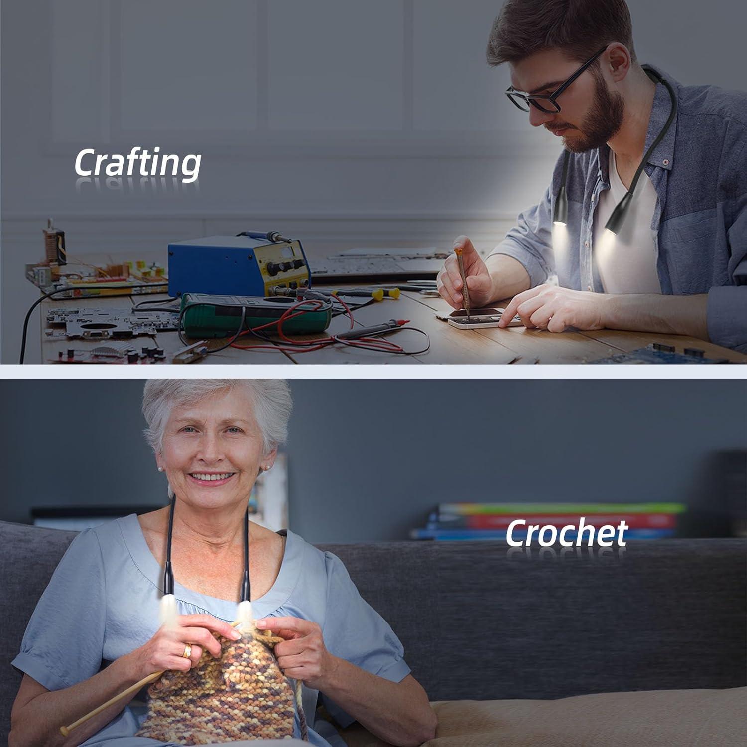 Luz de Cuello Flexible KunHe - Paquete de 10, 3 Colores, 9 Brillos