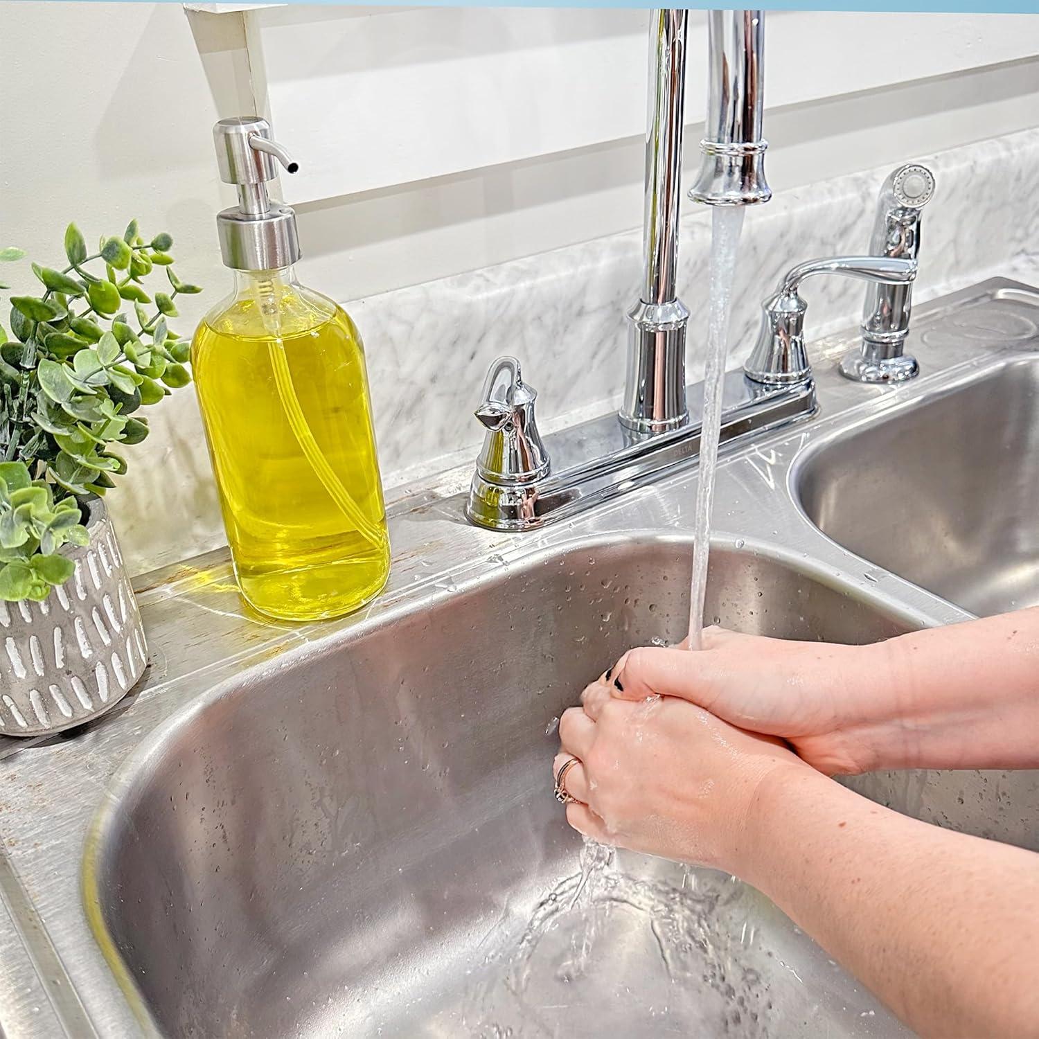 Botellas de Vidrio 16 oz Cornucopia Brands con Bomba Acero Inoxidable - Paquete de 2