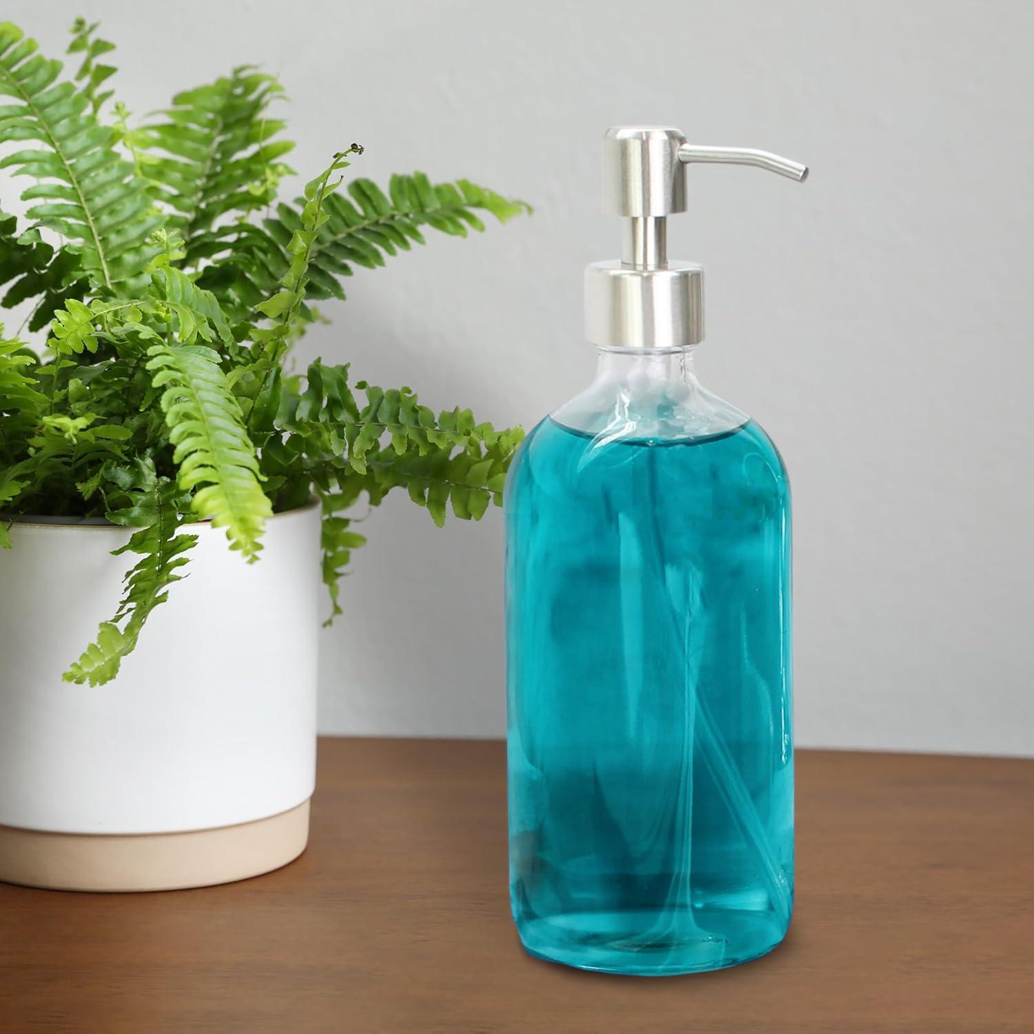 Botellas de Vidrio 16 oz Cornucopia Brands con Bomba Acero Inoxidable - Paquete de 2