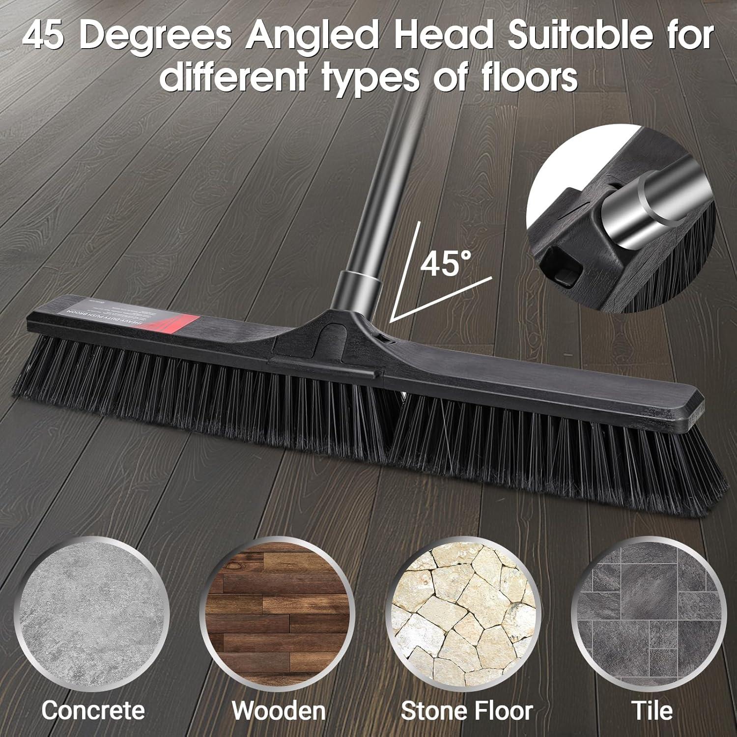 Escoba de Empuje Masthome 24" con Cerdas Rígidas para Jardín