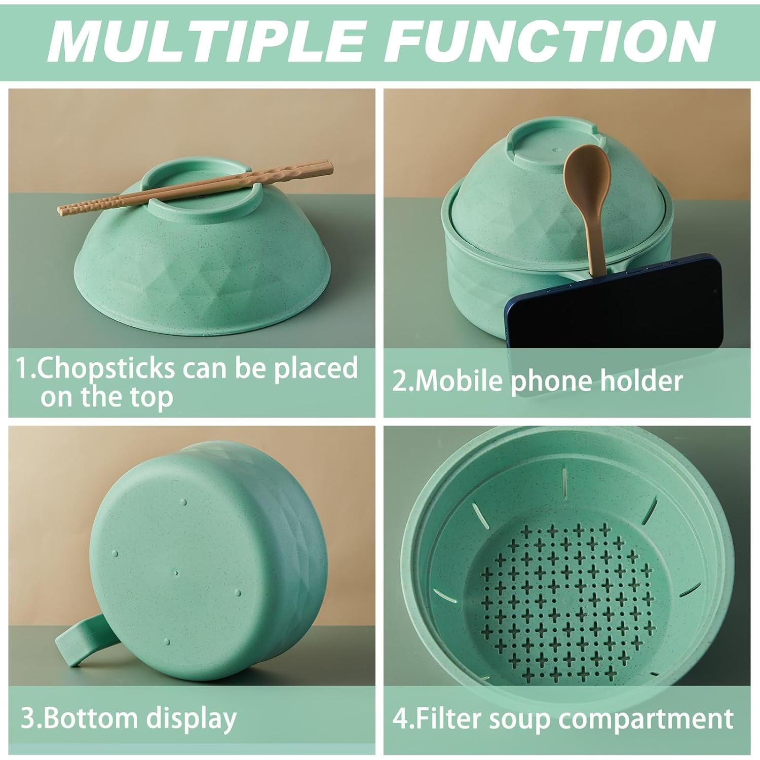 Juego de Vajilla de Paja de Trigo Romooa 6 Piezas Negro