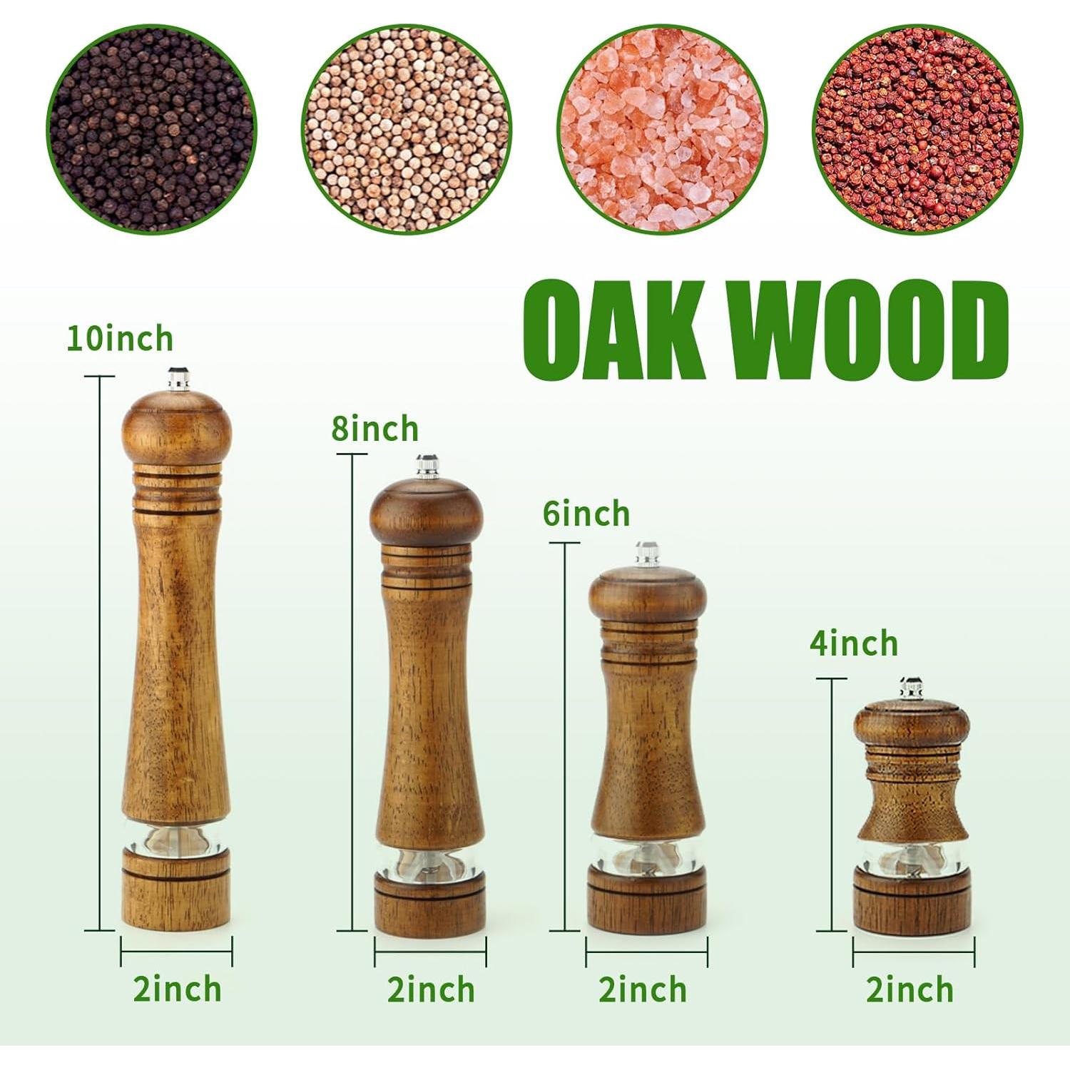 Molino de Sal y Pimienta AGIgear de Madera de Roble 2PCS