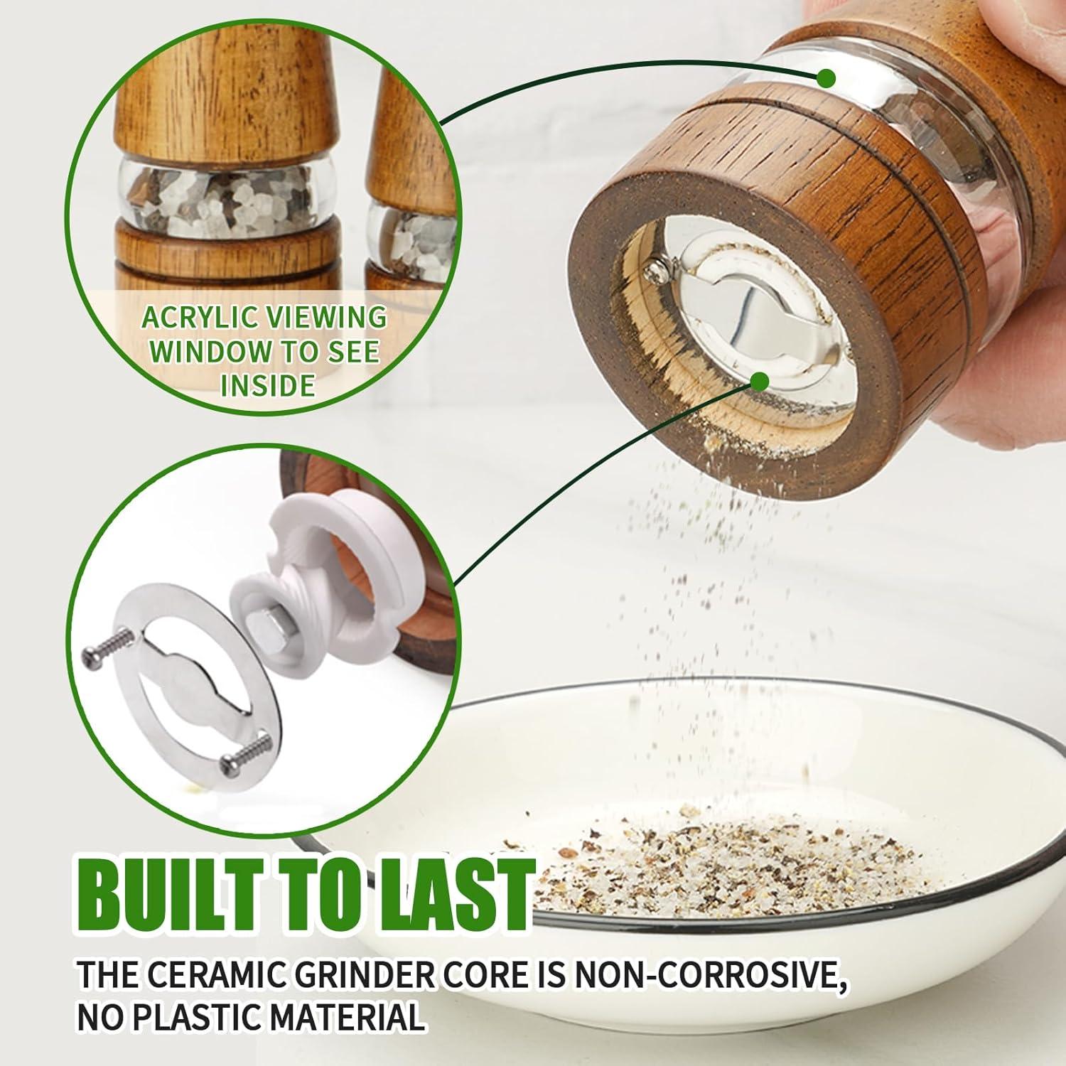 Molino de Sal y Pimienta AGIgear de Madera de Roble 2PCS