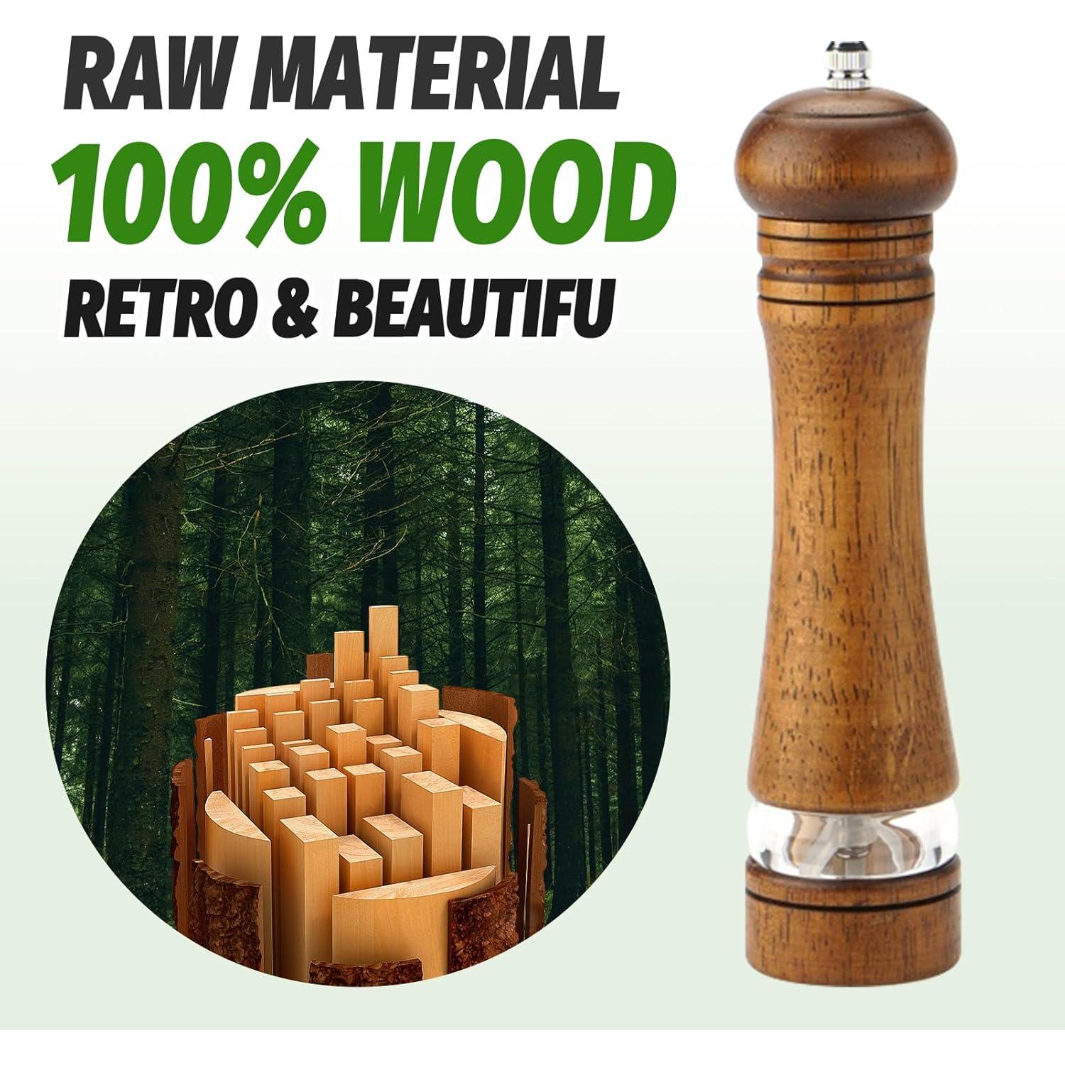 Molino de Sal y Pimienta AGIgear de Madera de Roble 2PCS