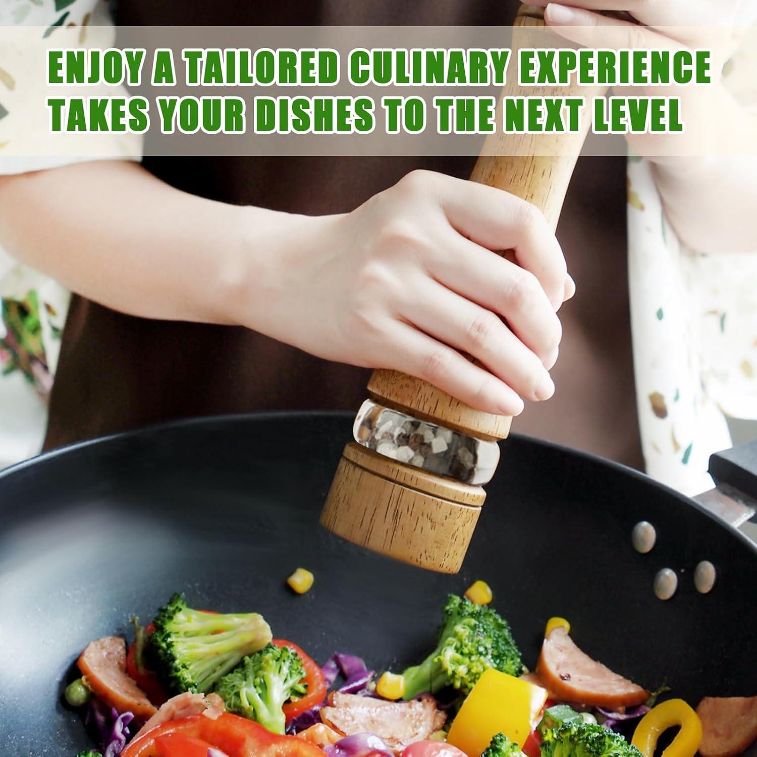 Molino de Sal y Pimienta AGIgear de Madera de Roble 2PCS