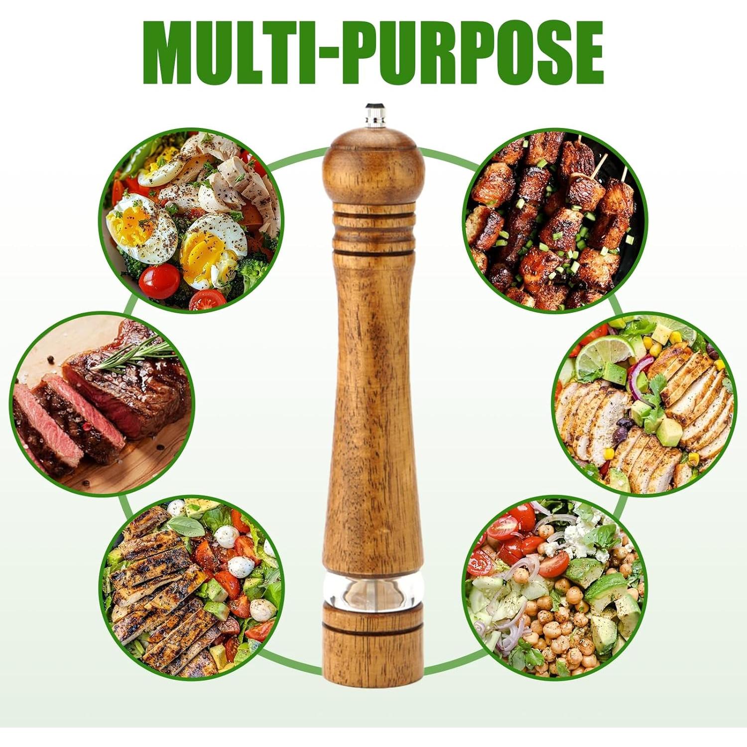 Molino de Sal y Pimienta AGIgear de Madera de Roble 2PCS