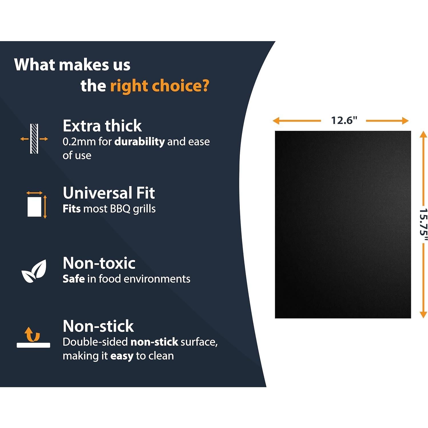 Tapetes para Parrilla BBQ Esenciales de Linda 40x32cm - Antiadherentes