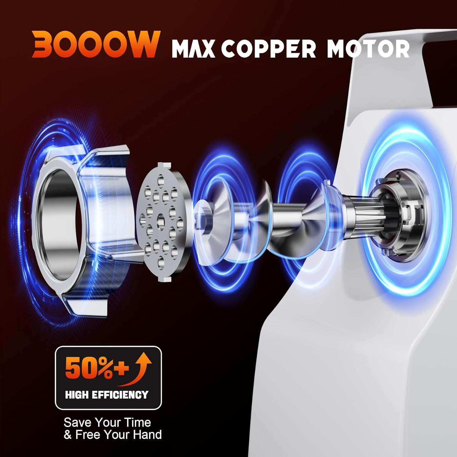 Picadora de Carne Eléctrica GuanQiao 3000W con Accesorios