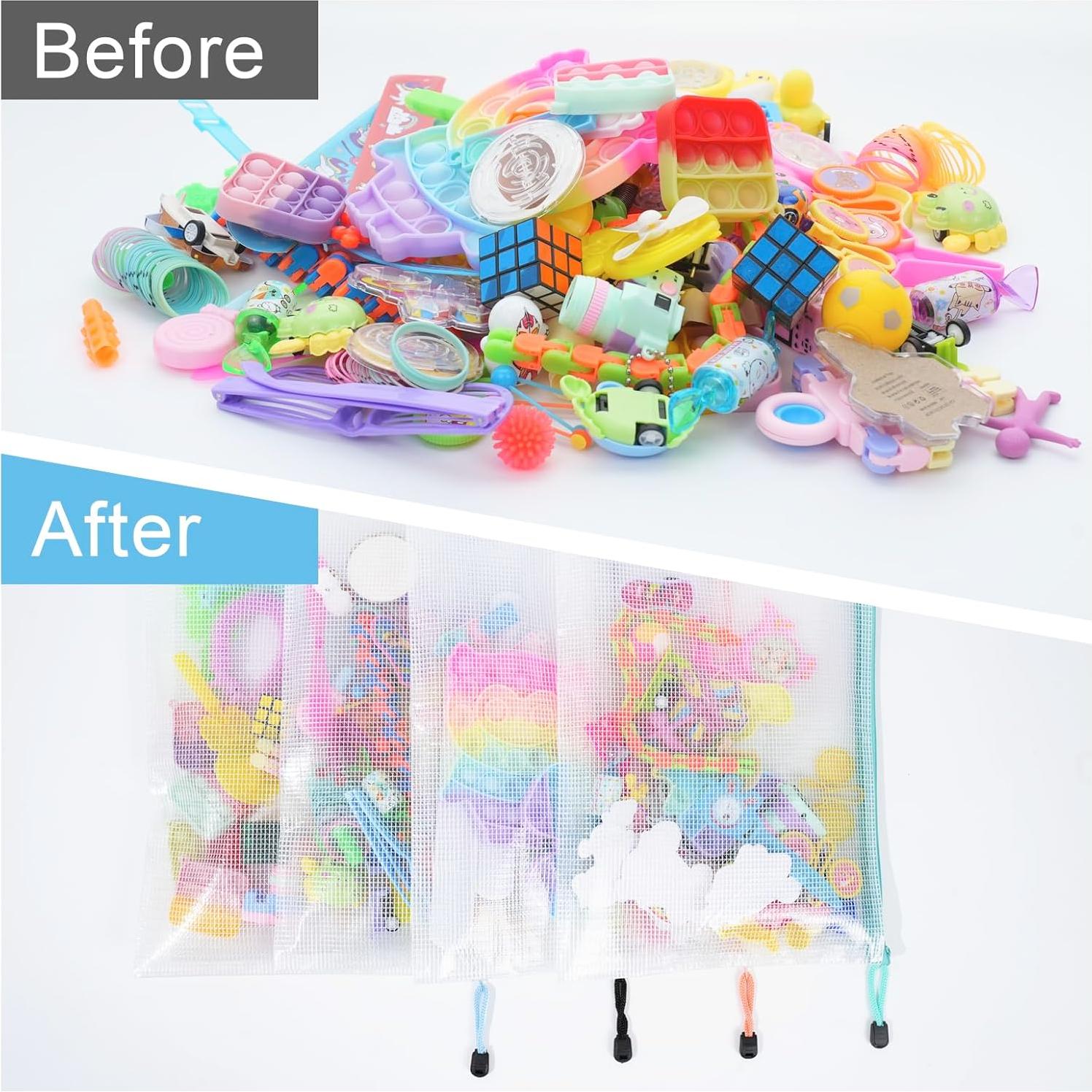 30 Bolsas de Cremallera de Malla Wegoup A4 Impermeables 10 Colores