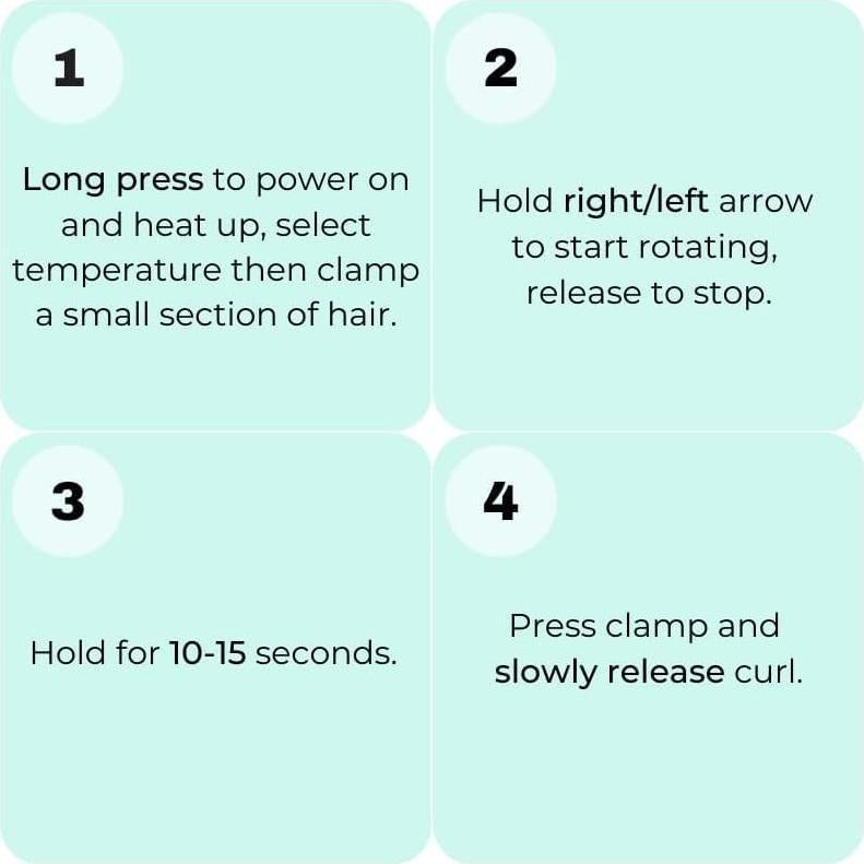 Plancha de Rizar Automática Amira Belleza Verde Azulado 121-232°C