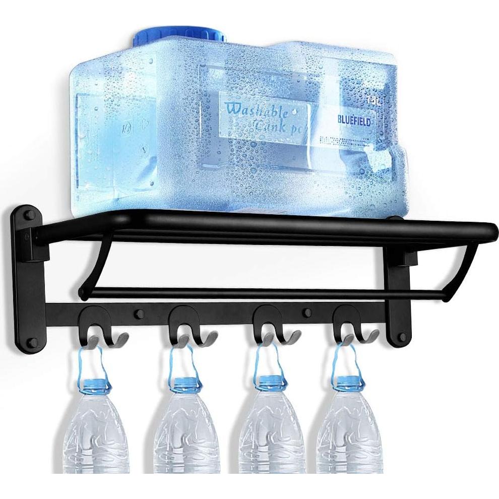 Soporte de Toallas Plegable HOONEX Acero Inoxidable 61 cm Negro