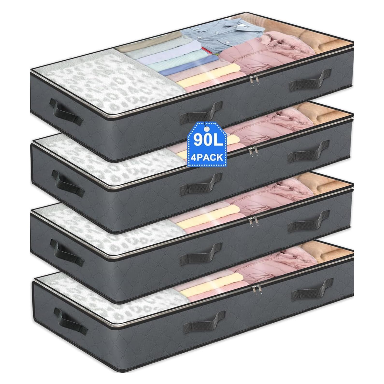 Contenedores de Almacenamiento Bajo la Cama BiCINE 90L - 4 Piezas