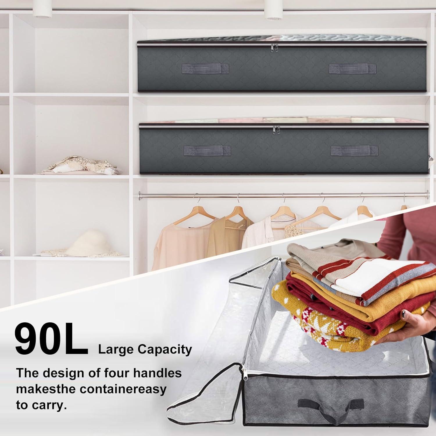 Contenedores de Almacenamiento Bajo la Cama BiCINE 90L - 4 Piezas