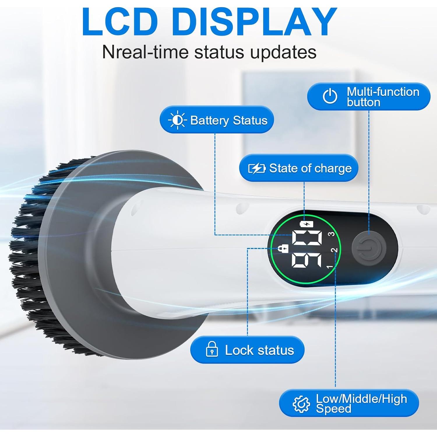 Cepillo de limpieza eléctrico Zurostcae 3 velocidades IPX7