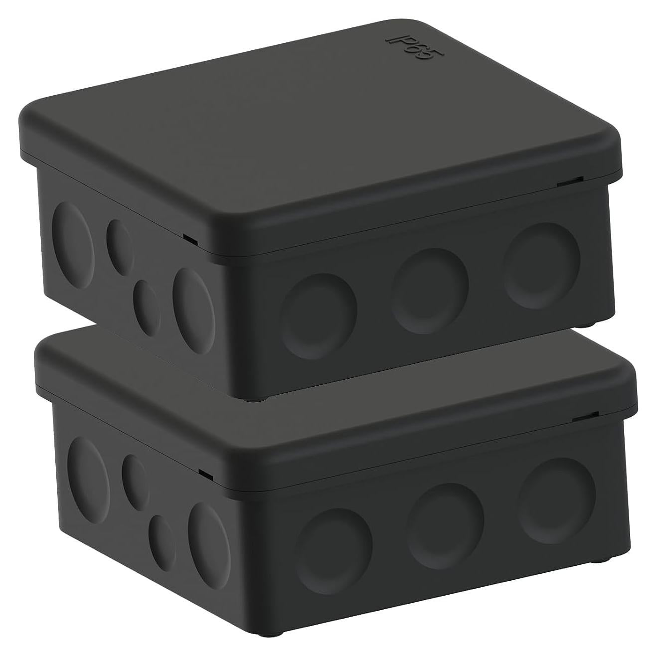 Caja de Conexiones Plástica IP65 PolarPulse 8.89cm Negra - 2 Unidades