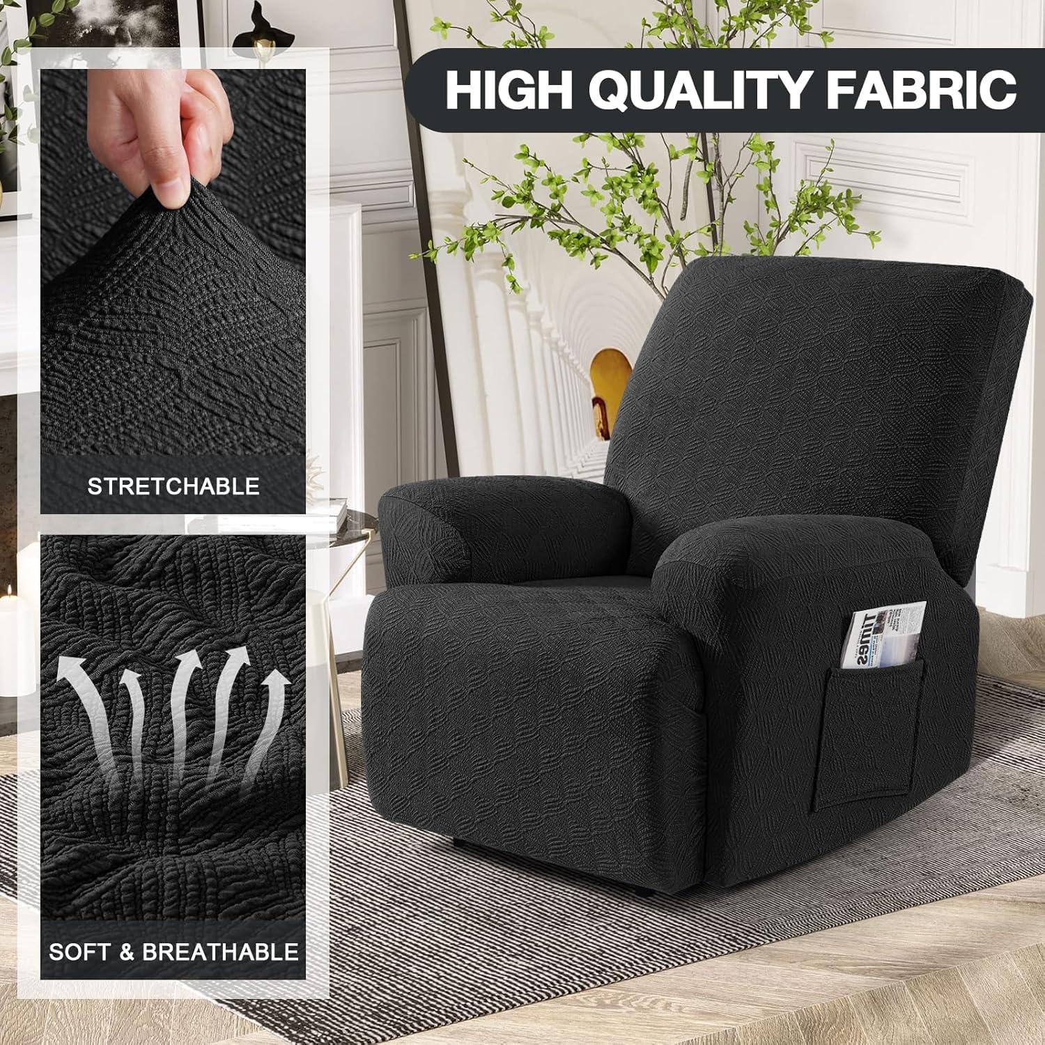 Funda de Silla de Reclinador Timeles Unipersonal Negra