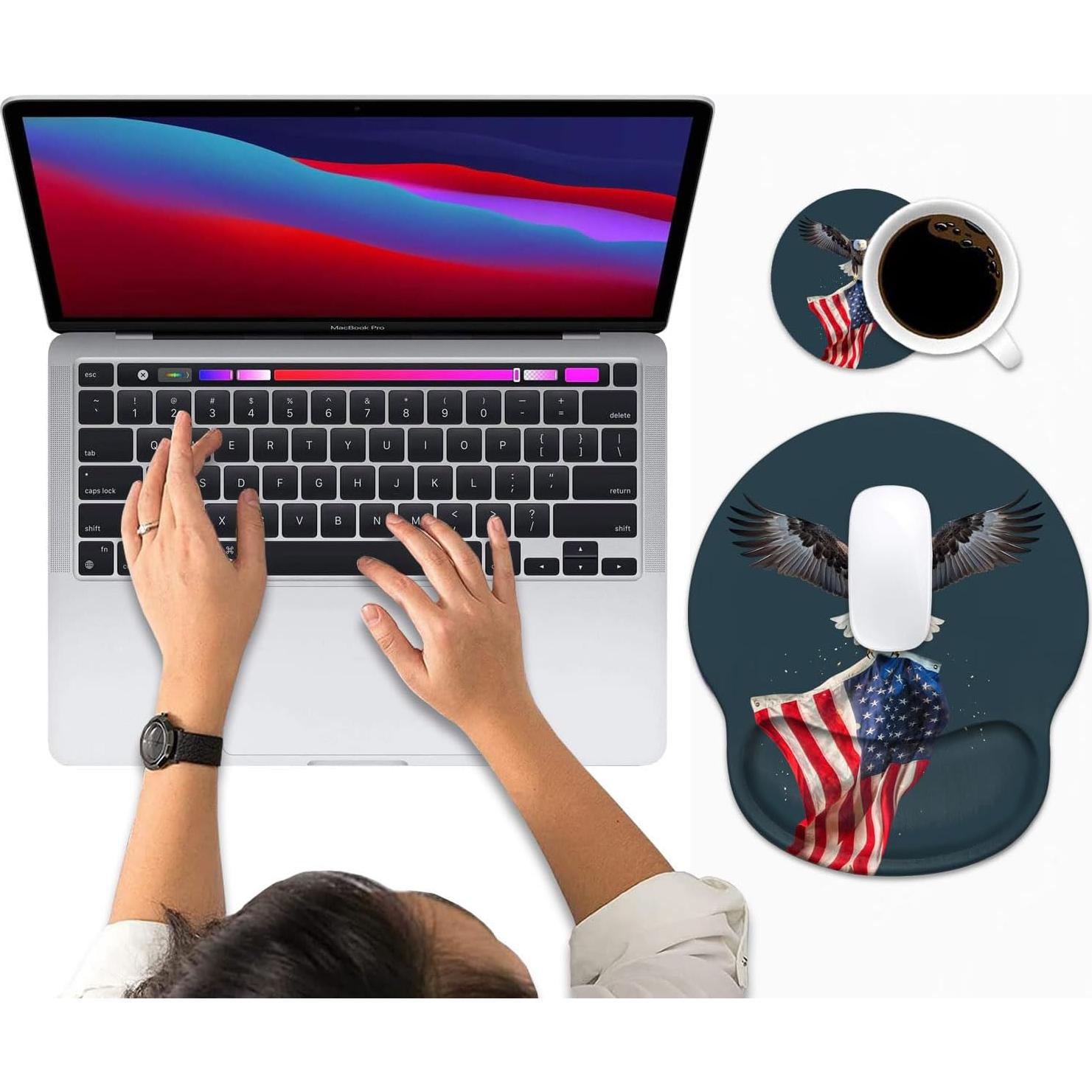 Soporte de Muñeca Ergonómico Luasao con Alfombrilla y Posavasos