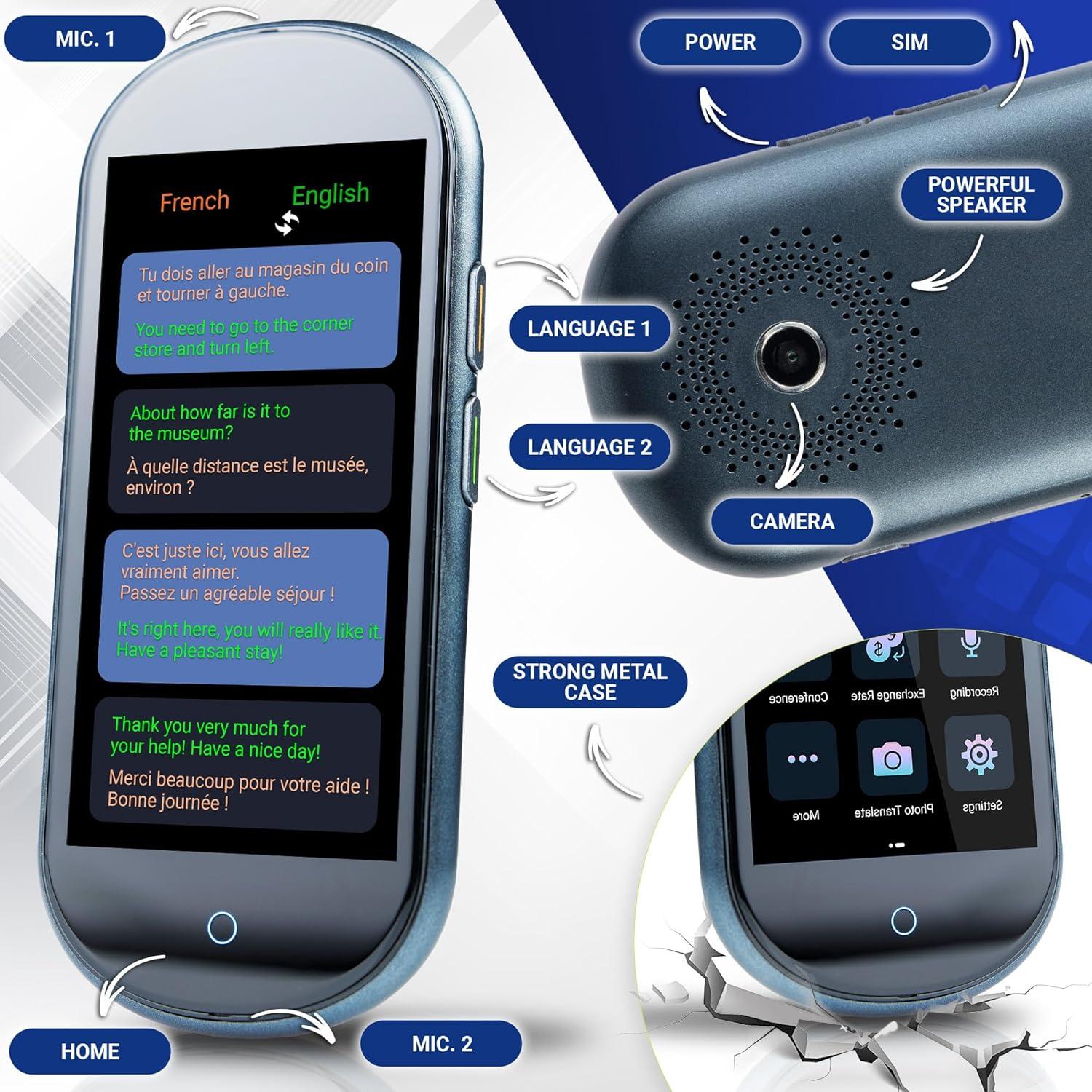 Traductor de Idiomas Vavus 4G - 138 Idiomas, SIM y WiFi