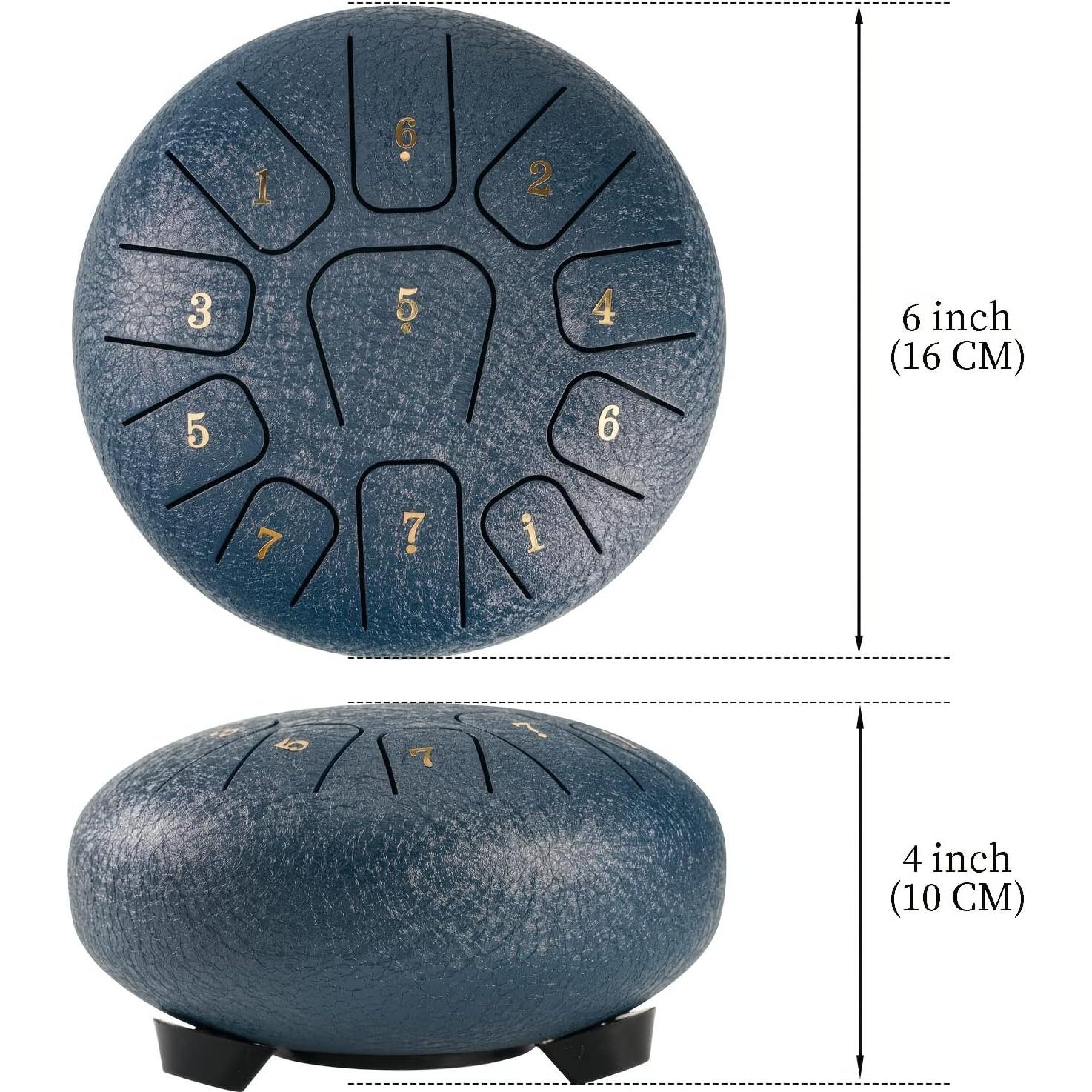 Tambor de Lengua de Acero Miwayer 15 cm 11 Notas Dorado