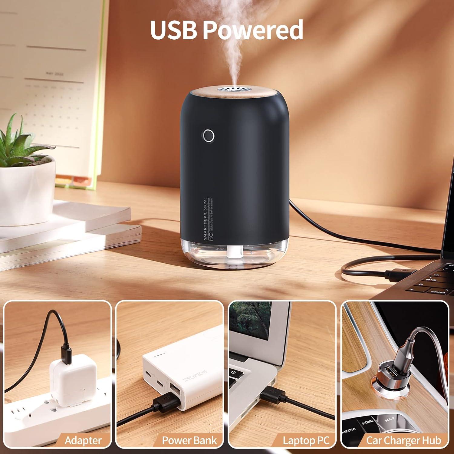 Humidificador Mini Portátil SMARTDEVIL 500ml USB Negro