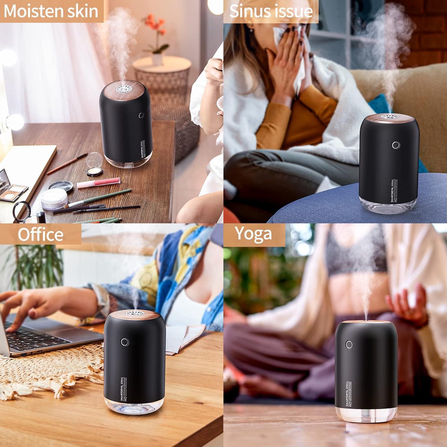 Humidificador Mini Portátil SMARTDEVIL 500ml USB Negro