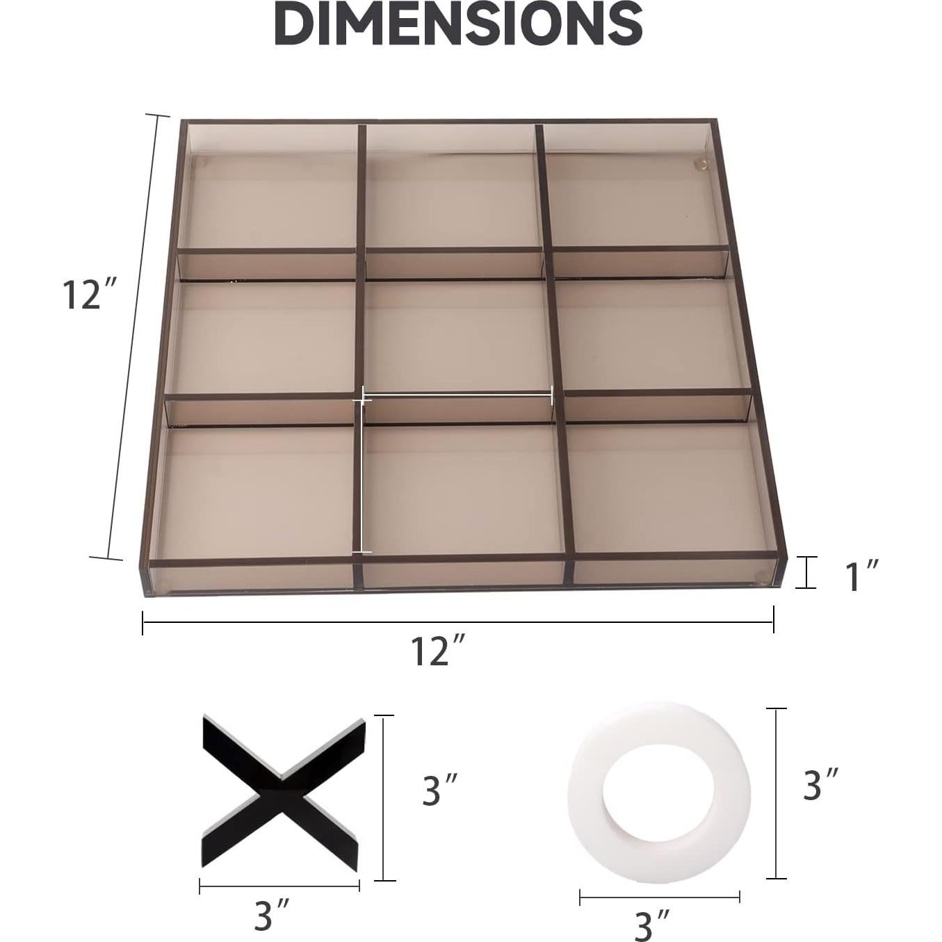 Juego de Tic Tac Toe Gigante Acrílico GSE 30.48 cm para Oficina
