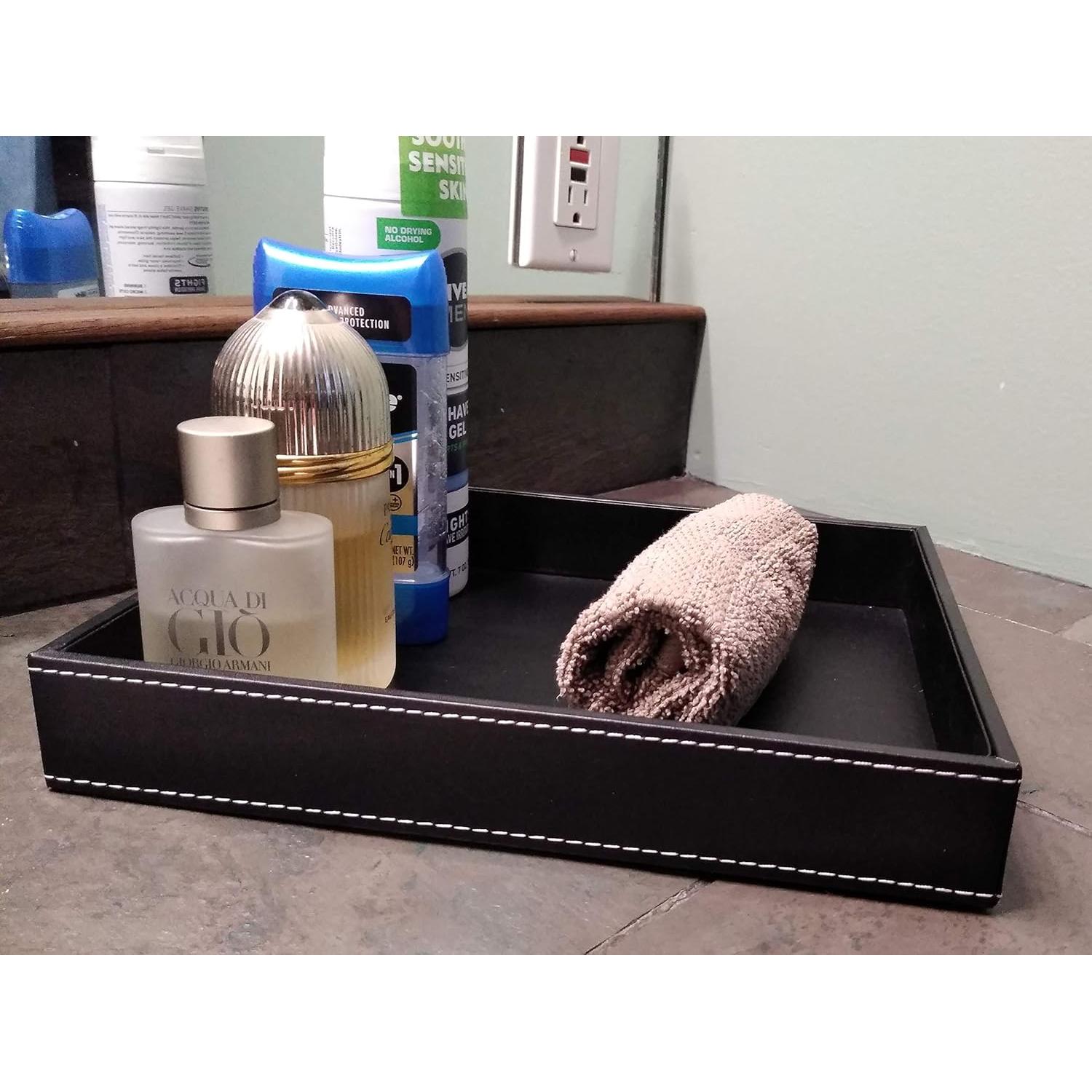 Bandeja de Valet ULTRAY Cuero Sintético Negro 26.2x21.1 cm