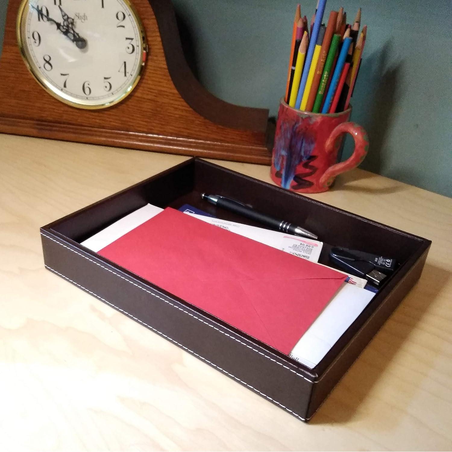 Bandeja de Valet ULTRAY Cuero Sintético Negro 26.2x21.1 cm