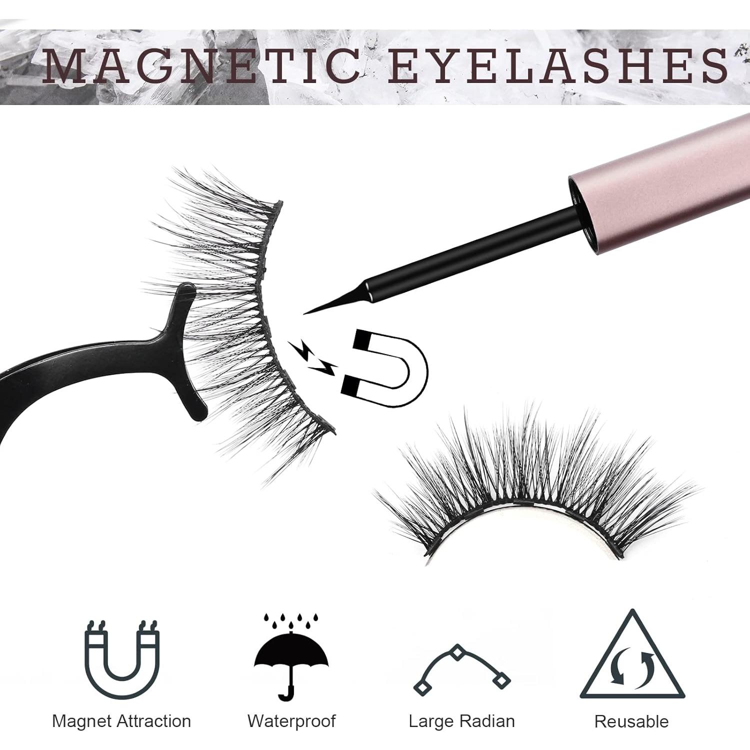 Kit de Pestañas Magnéticas AROIC 10 Pares 3D Reutilizables