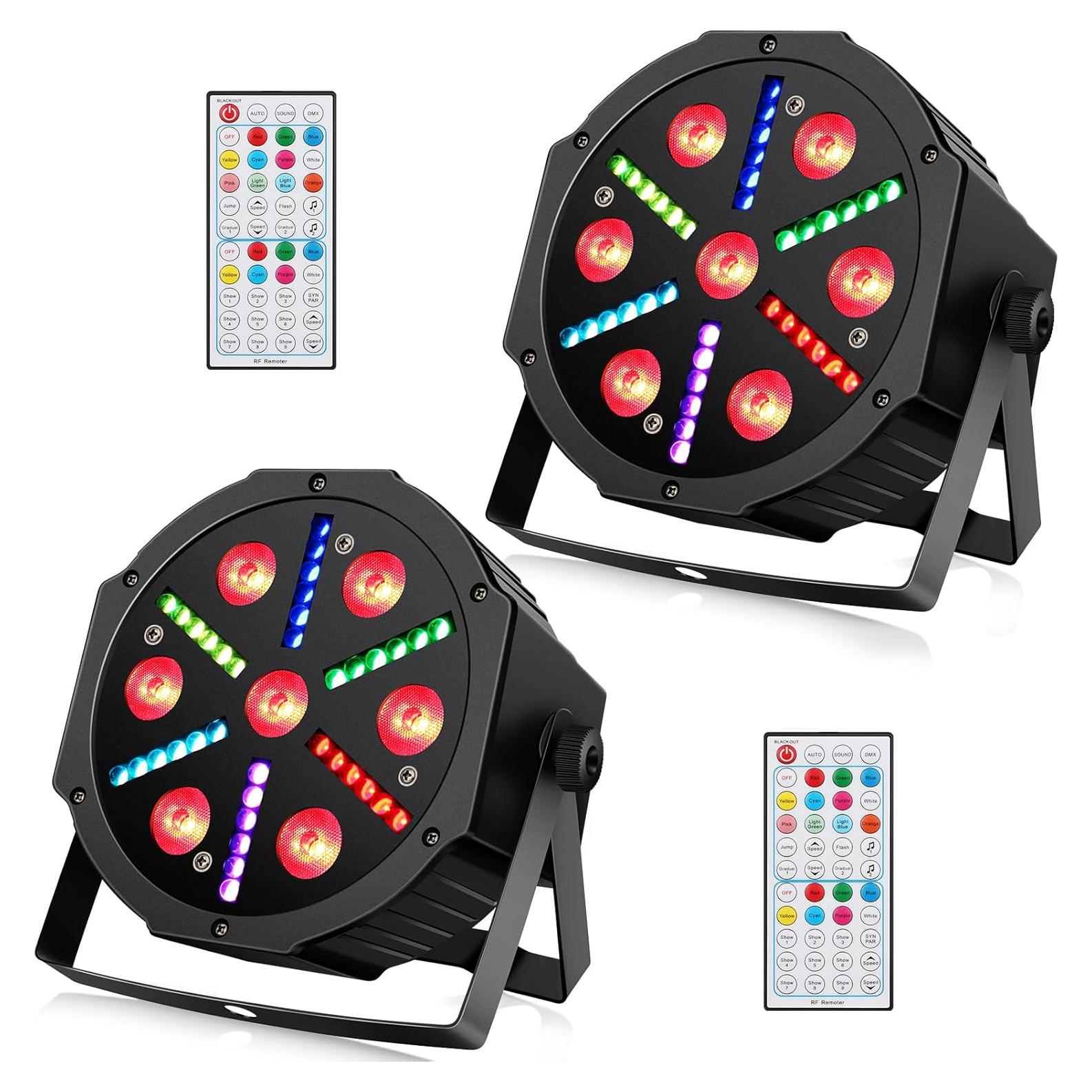 Luces Par LED RGBW 2Pack - 30W con Control Remoto y DMX