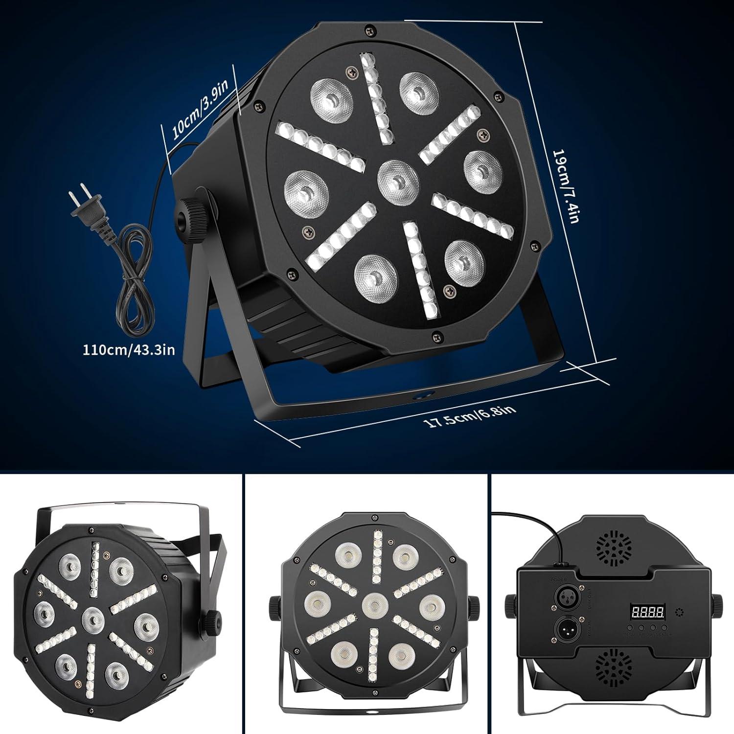 Luces Par LED RGBW 2Pack - 30W con Control Remoto y DMX